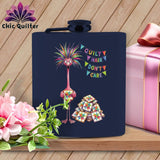 MyDesigns Flask 6oz / Navy Starla Flamingle ~ Quilter's Flask
