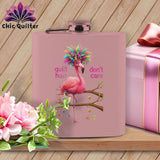 MyDesigns Flask 6oz / Pink Bobbinetta Beakley ~ Quilter's Flask