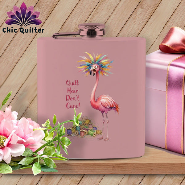 MyDesigns Flask 6oz / Pink Squawklyn Spoolberg ~ Quilter's Flask