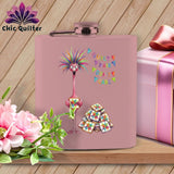 MyDesigns Flask 6oz / Pink Starla Flamingle ~ Quilter's Flask