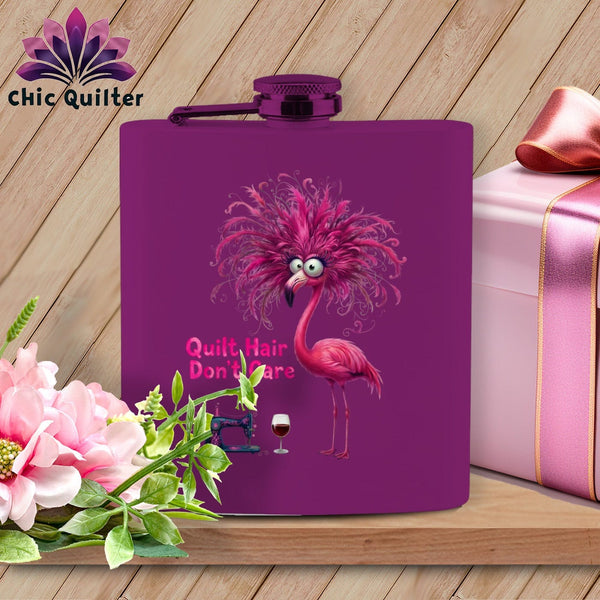 MyDesigns Flask 6oz / Purple Featherina Stitché ~ Quilter's Flask