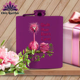 MyDesigns Flask 6oz / Purple Flamingle Fawcett ~ Quilter's Flask
