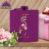 MyDesigns Flask 6oz / Purple Flossie Flaminglam ~ Quilter's Flask