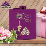 MyDesigns Flask 6oz / Purple Starla Flamingle ~ Quilter's Flask