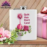 MyDesigns Flask 6oz / White Flamingle Fawcett ~ Quilter's Flask