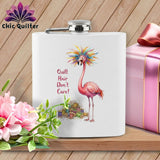 MyDesigns Flask 6oz / White Squawklyn Spoolberg ~ Quilter's Flask