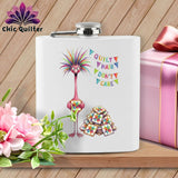 MyDesigns Flask 6oz / White Starla Flamingle ~ Quilter's Flask