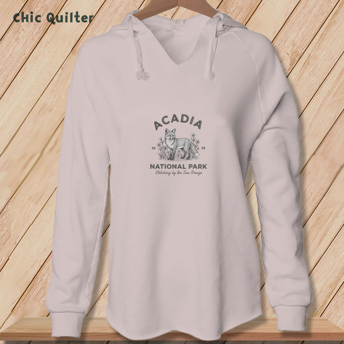 Apliiq hoodies Blush / xs Acadia National Park Daisy Fox, Stitchin In Beauty ~ Hooded Sweatshirt