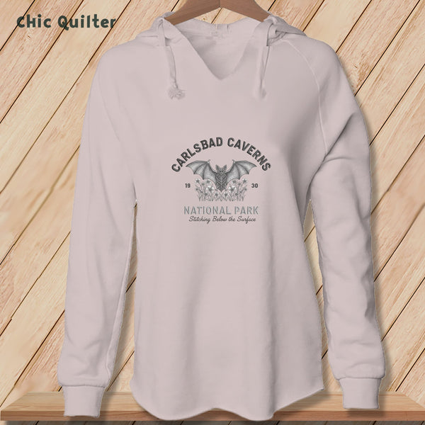 Apliiq hoodies Blush / xs Carlsbad Caverns National Park ~ Bat, Stitchin In Beauty ~ Hooded Sweatshirt