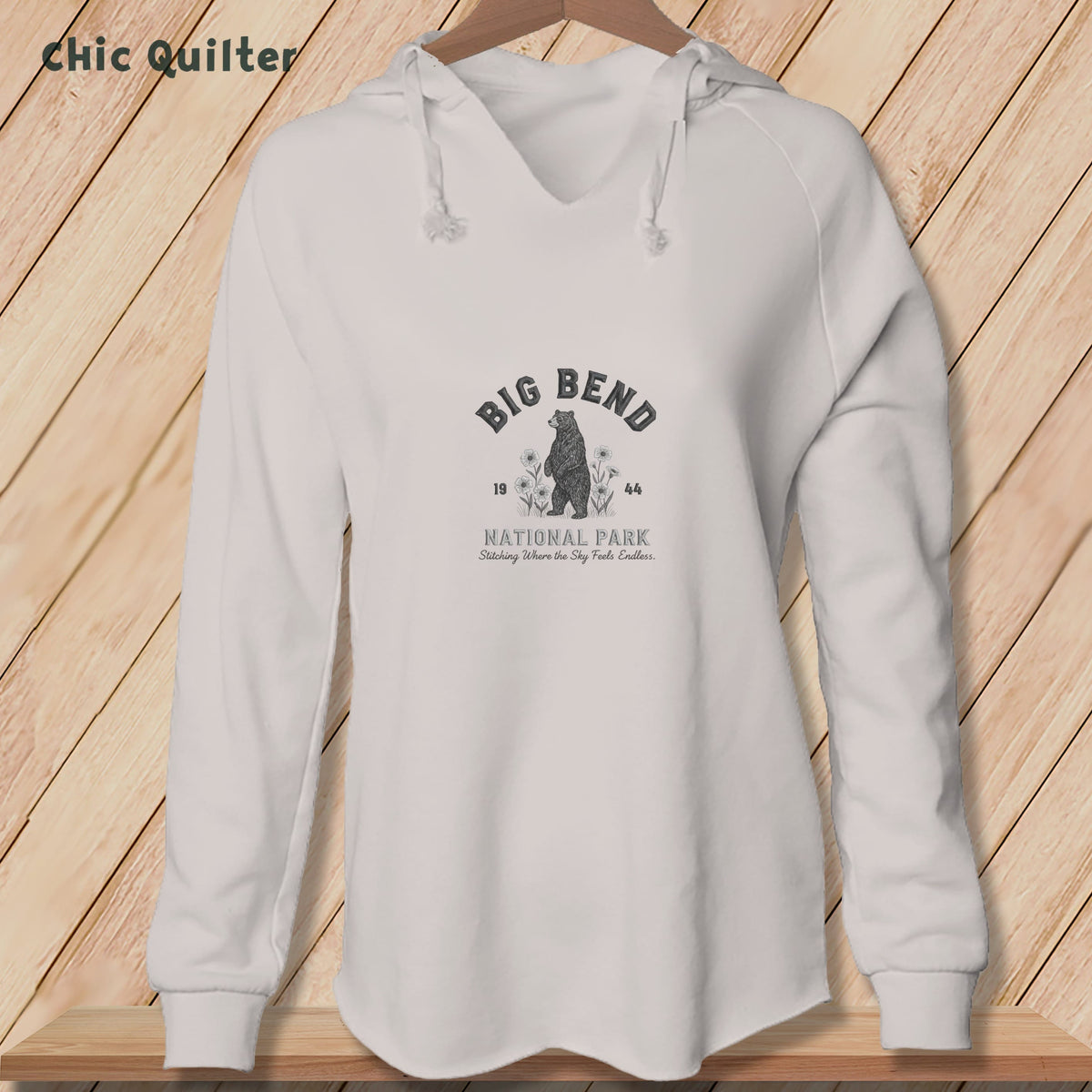 Apliiq hoodies Bone / xs Big Bend National Park, Stitchin In Beauty ~ Hooded Sweatshirt