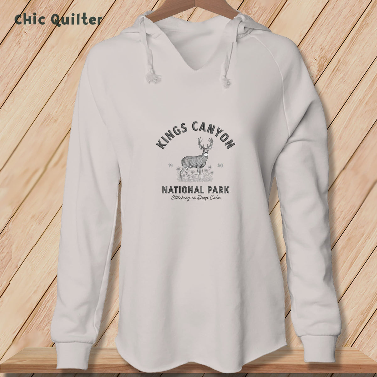 Apliiq hoodies Bone / xs Kings Canyon National Park, Stitchin In Beauty ~ Hooded Sweatshirt