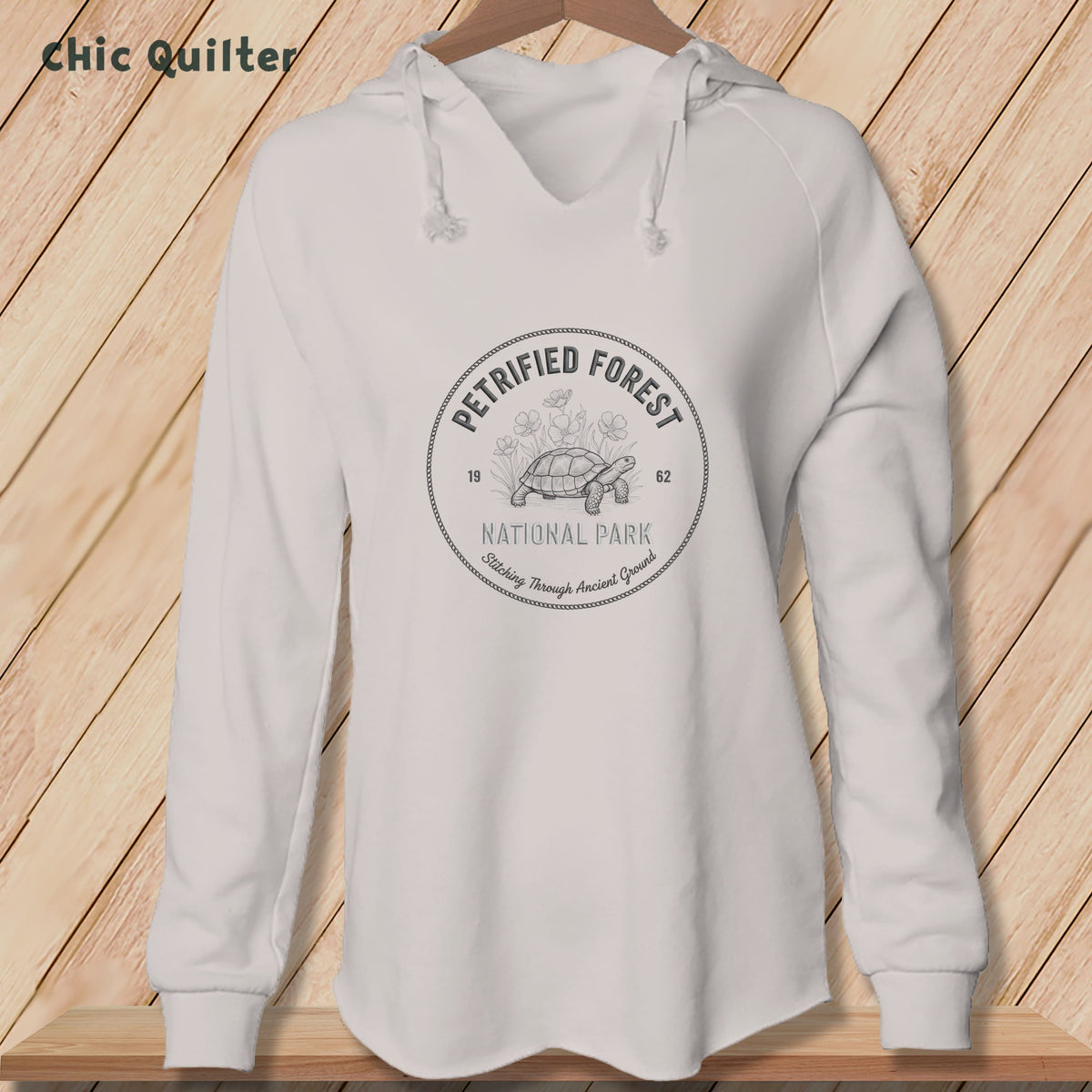 Apliiq hoodies Bone / xs Petrified Forest National Park, Stitchin In Beauty ~ Hooded Sweatshirt