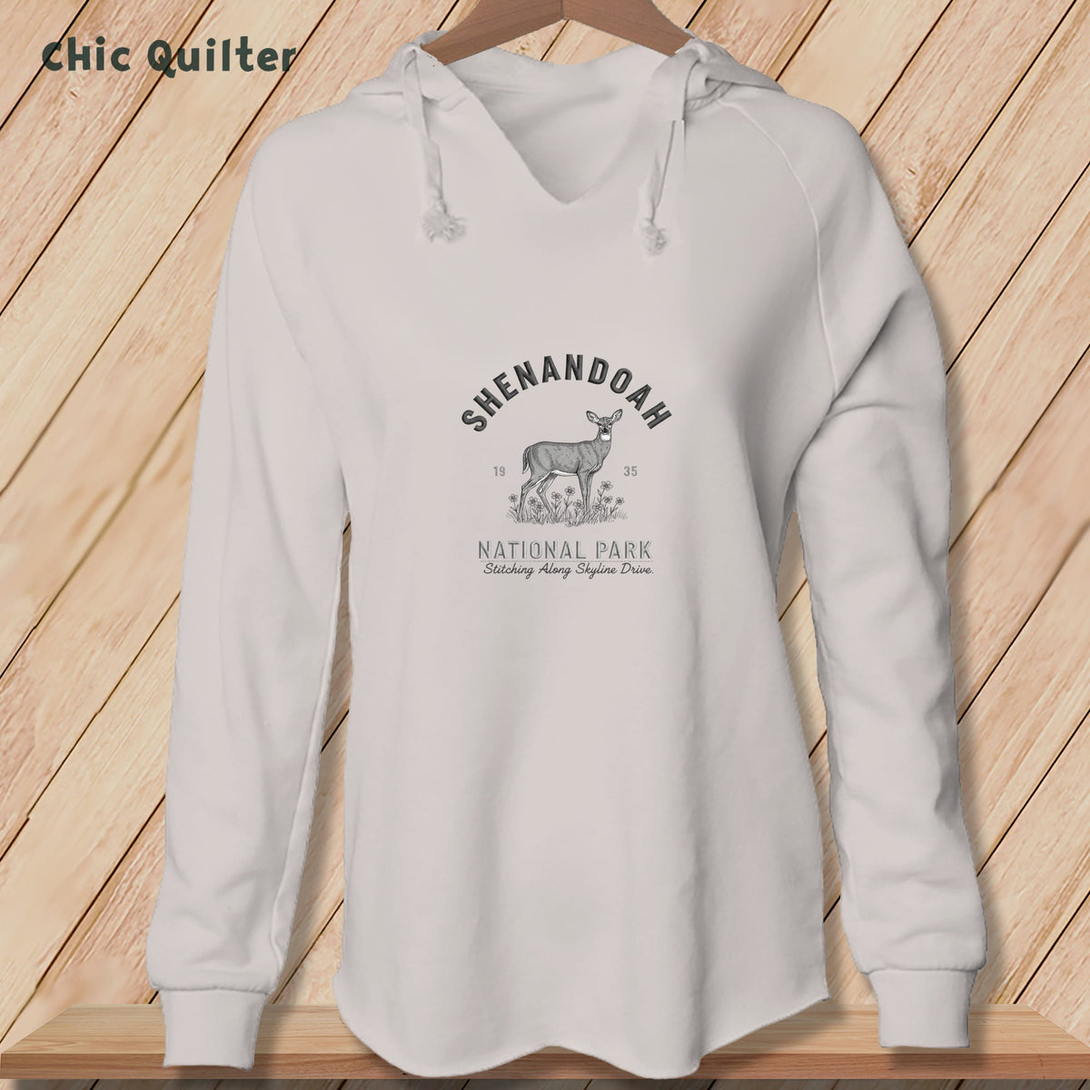 Apliiq hoodies Bone / xs Shenandoah National Park, Stitchin In Beauty ~ Hooded Sweatshirt