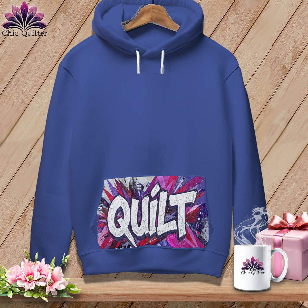 Apliiq hoodies heather true royal / xs Quilter's Chaos Powerburst ~ Premium Hoodie