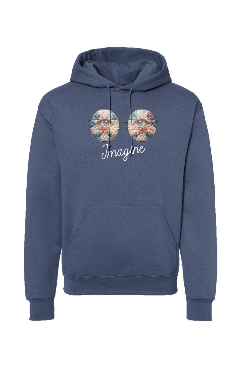 Apliiq hoodies LImited Edition - Imagine Hoodie Blue Quilt Reflection - Denim