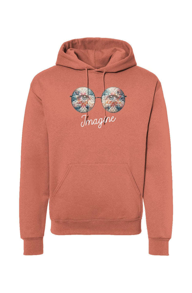 Apliiq hoodies LImited Edition - Imagine Hoodie Blue Quilt Reflection Sunset Coral