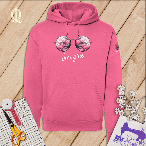 Apliiq hoodies LImited Edition - Imagine Hoodie Pink Quilt Reflection - Neon Pink