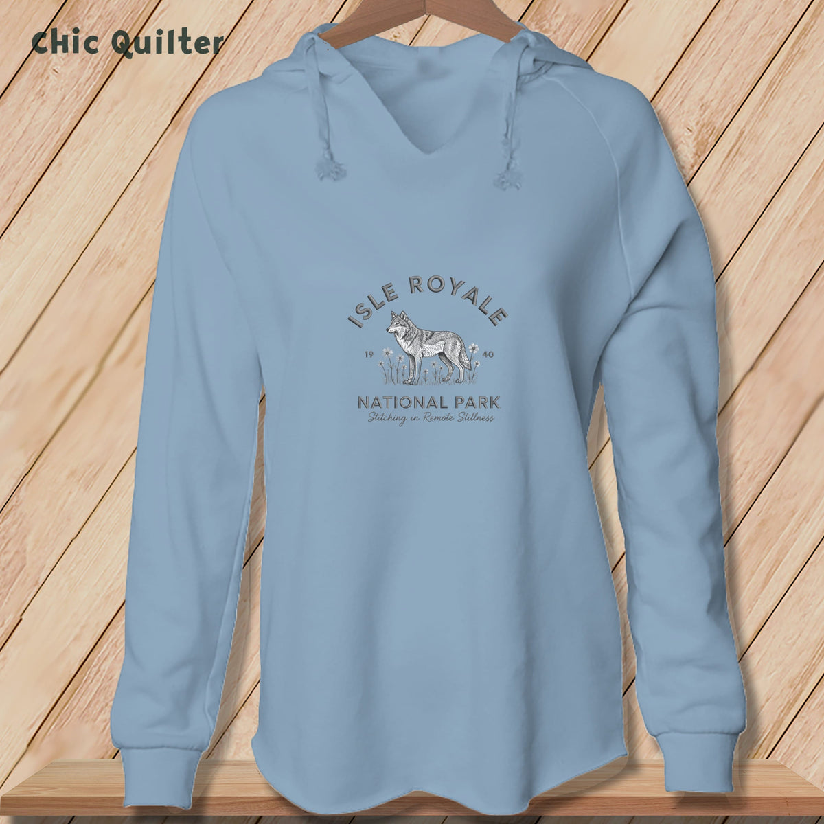 Apliiq hoodies Misty Blue / xs Isle Royale National Park, Stitchin In Beauty ~ Hooded Sweatshirt