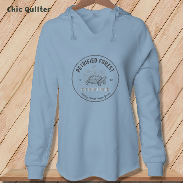 Apliiq hoodies Misty Blue / xs Petrified Forest National Park, Stitchin In Beauty ~ Hooded Sweatshirt