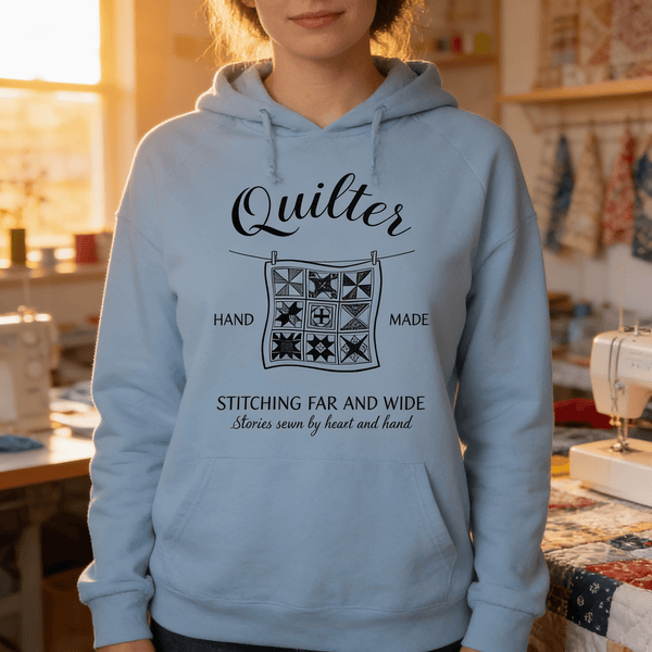 Apliiq hoodies Quilter ~ Hand Made ~ Hooded Lightweight Sweatshirt