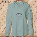 Apliiq hoodies Sage / xs Arches National Park Kit Fox, Stitchin In Beauty ~ Hooded Sweatshirt