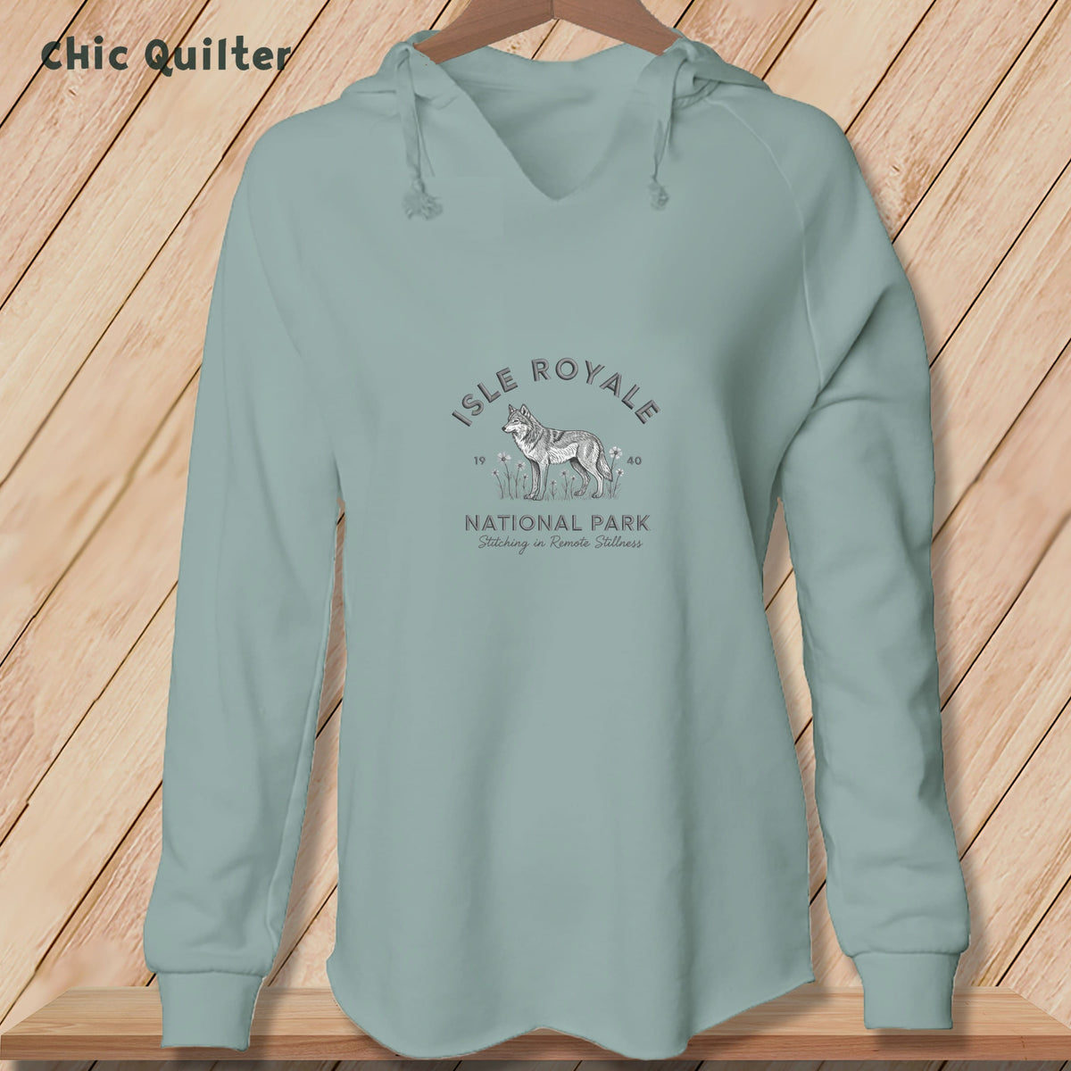 Apliiq hoodies Sage / xs Isle Royale National Park, Stitchin In Beauty ~ Hooded Sweatshirt