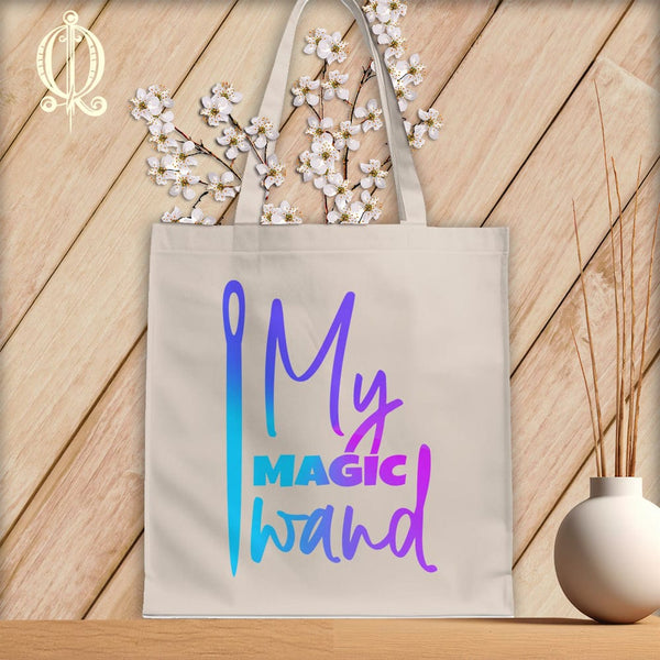 MyDesigns Natural Tote/Jewel Print / 15"x16" My Magic Wand ~Tote Bag