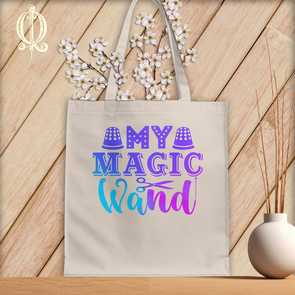 MyDesigns Natural Tote/Jewel Print / 15"x16" My Magic Wand ~Tote Bag