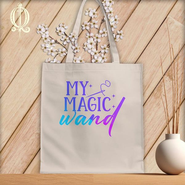 MyDesigns Natural Tote/Jewel Print / 15"x16" My Magic Wand ~Tote Bag