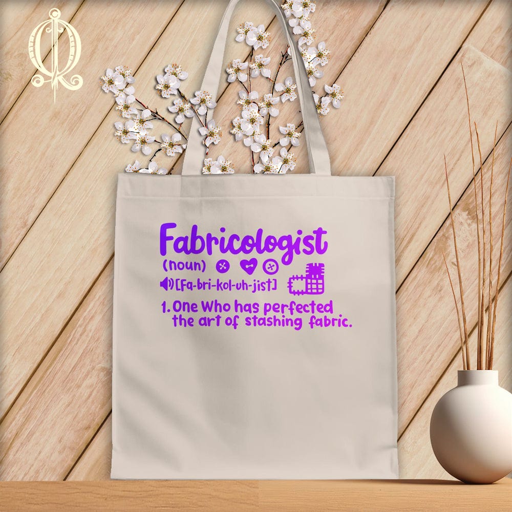 MyDesigns Natural Tote/Purple Print / 15"x16" Fabricologist ~Tote Bag