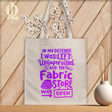 MyDesigns Natural Tote/Purple Print / 15