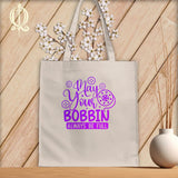 MyDesigns Natural Tote/Purple Print / 15