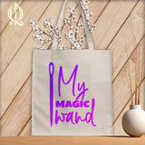 MyDesigns Natural Tote/Purple Print / 15