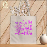 MyDesigns Natural Tote/Purple Print / 15