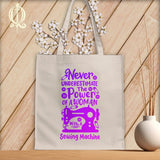 MyDesigns Natural Tote/Purple Print / 15