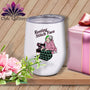 MyDesigns Physical Item 12 oz / White Bias Billie - Resting Stitch Face ~ Wine Sipper