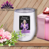 MyDesigns Physical Item 12 oz / White Lacy Gagga - Resting Stitch Face ~ Wine Sipper