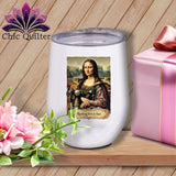 MyDesigns Physical Item 12 oz / White Mona Sewsa - Resting Stitch Face ~ Wine Sipper