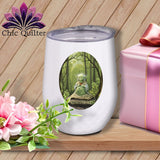 MyDesigns Physical Item 12 oz / White Yo-Yo-Da - Resting Stitch Face ~ Wine Sipper