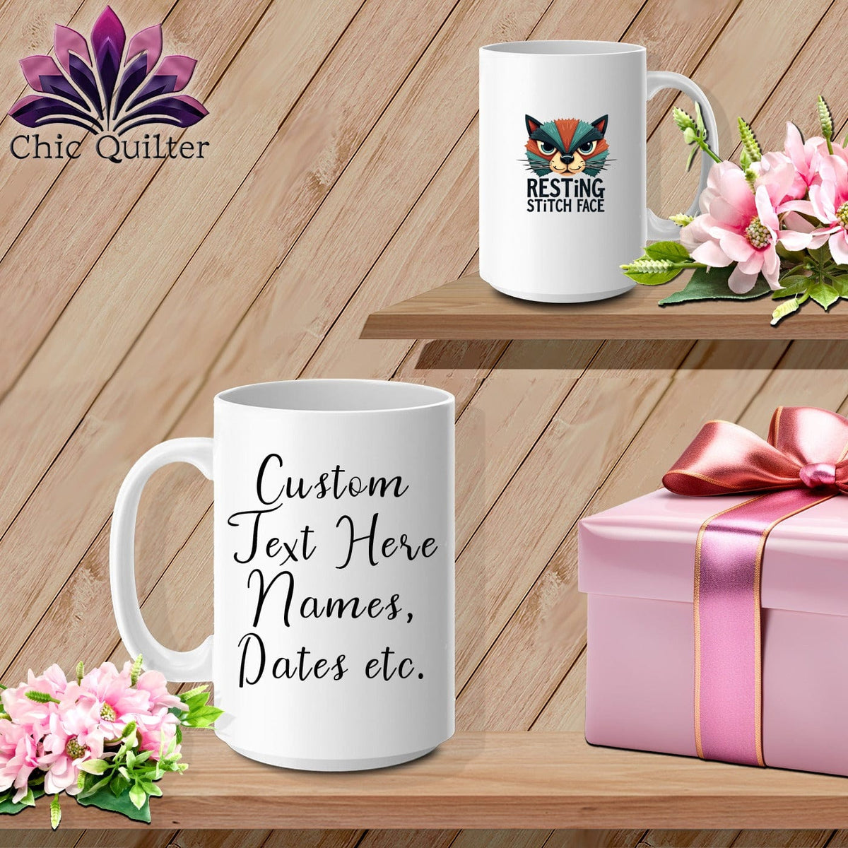 MyDesigns Physical Item 15oz / White Stitch Face - Resting Stitch Face ~ Personalized Coffee Mug