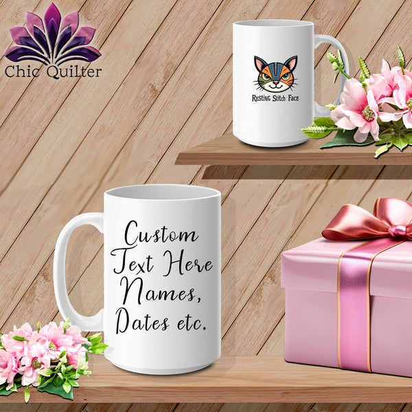 MyDesigns Physical Item 15oz / White What Do You Want? - Resting Stitch Face ~ Personalized Coffee Mug