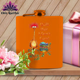 MyDesigns Physical Item 6oz / Orange QQuilt Hair Don’t Care ~ Noodle Beakman ~ Quilter's Flask