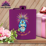 MyDesigns Physical Item 6oz / Purple Quilt Hair Don’t Care ~ Ruckus Jay ~ Quilter's Flask