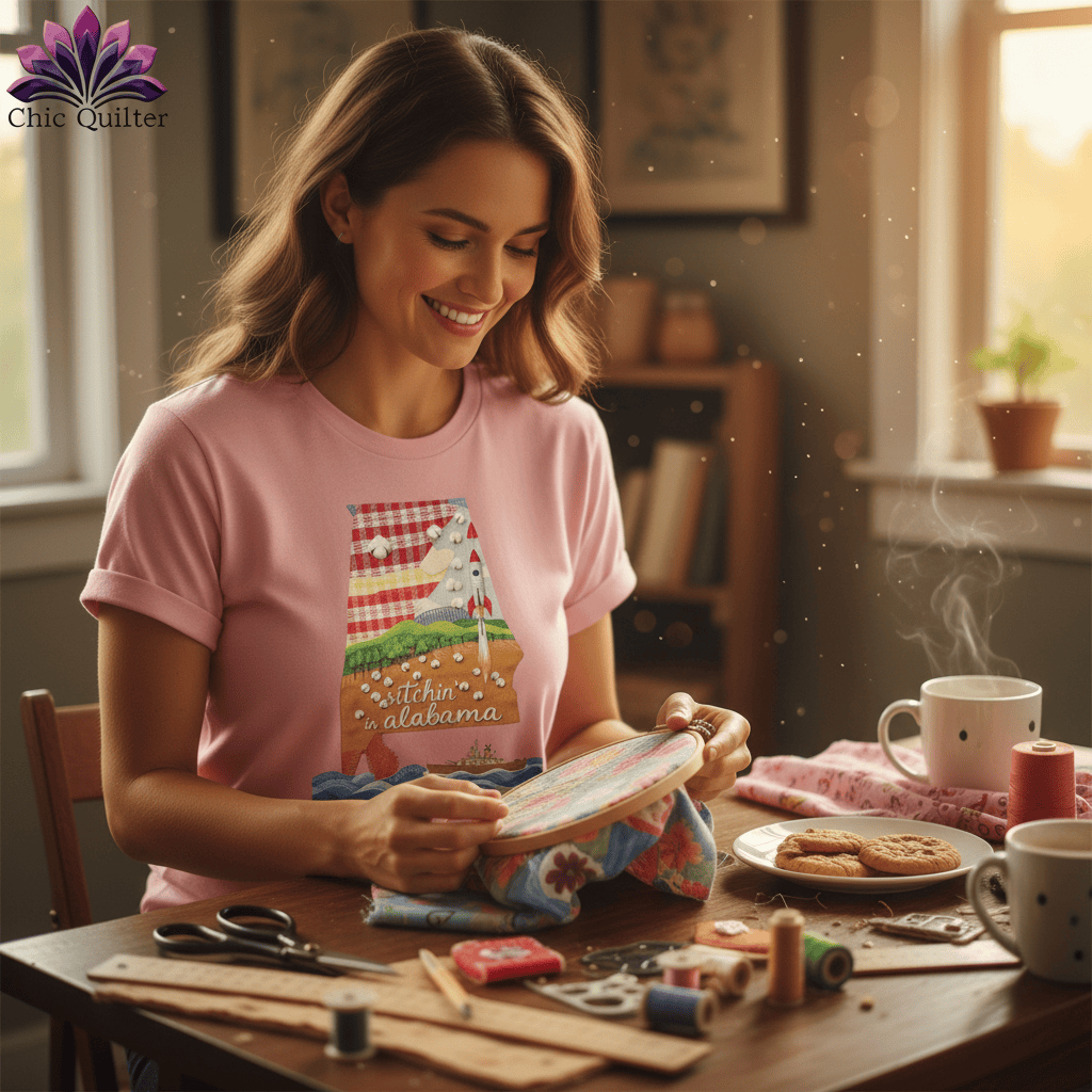 MyDesigns Physical Item Alabama, Stitchin' In ~ Relaxed Fit Tee