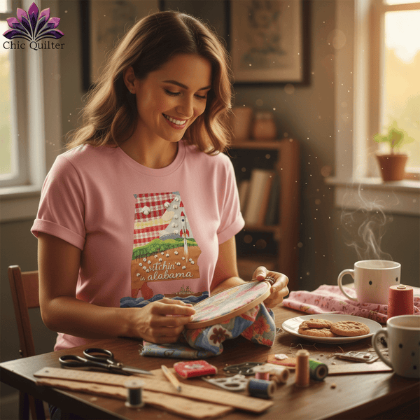 MyDesigns Physical Item Alabama, Stitchin' In ~ Relaxed Fit Tee