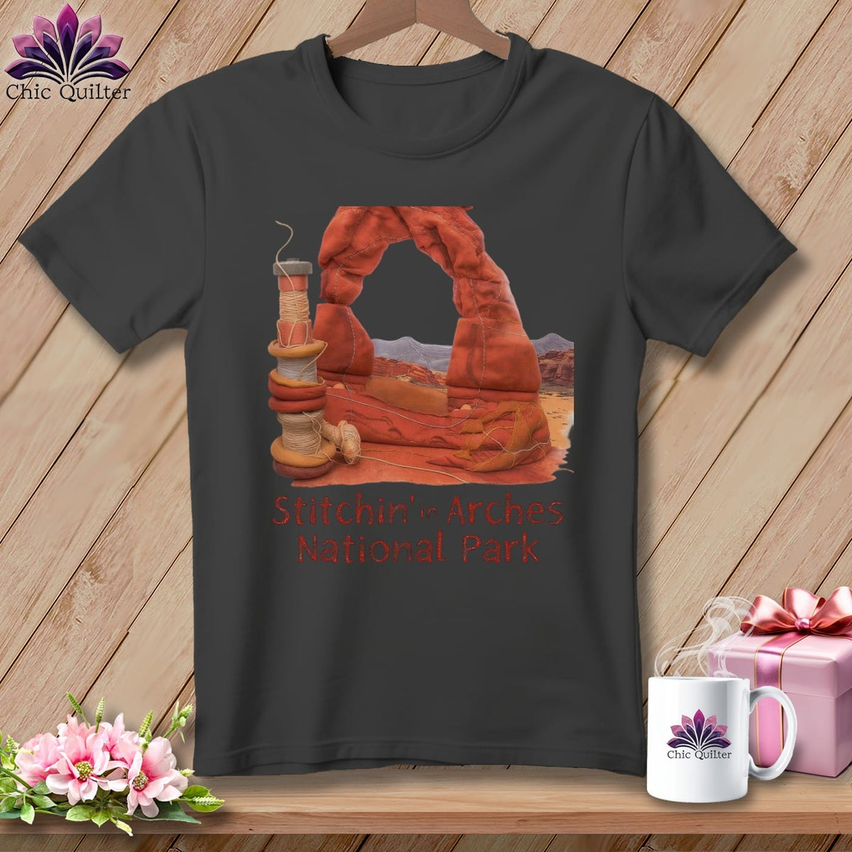 MyDesigns Physical Item Arches National Park, Stitchin' In ~ Relaxed Fit Tee
