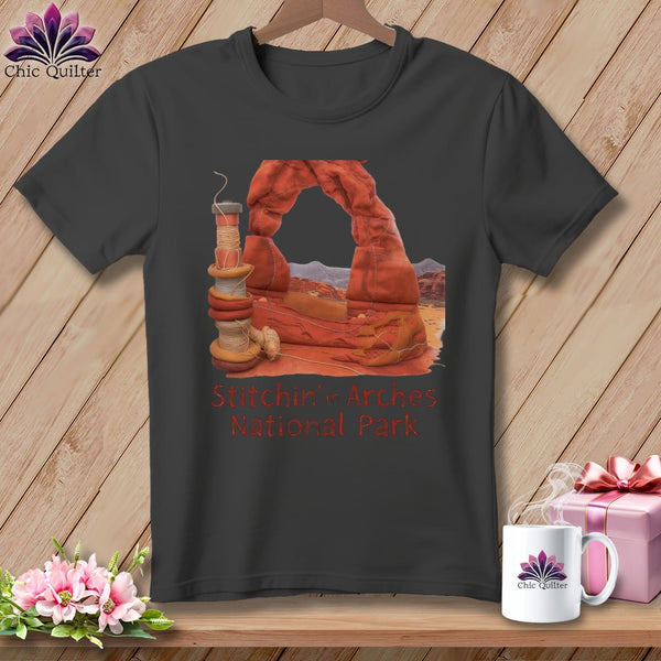 MyDesigns Physical Item Arches National Park, Stitchin' In ~ Relaxed Fit Tee