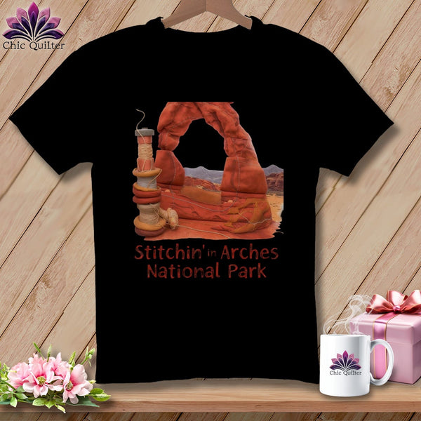 MyDesigns Physical Item Arches National Park, Stitchin' In ~ Relaxed Fit Tee
