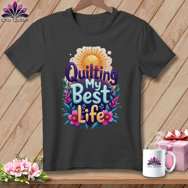 MyDesigns Physical Item Asphalt / S Quilting My Best Life ~ Relaxed Fit Tee