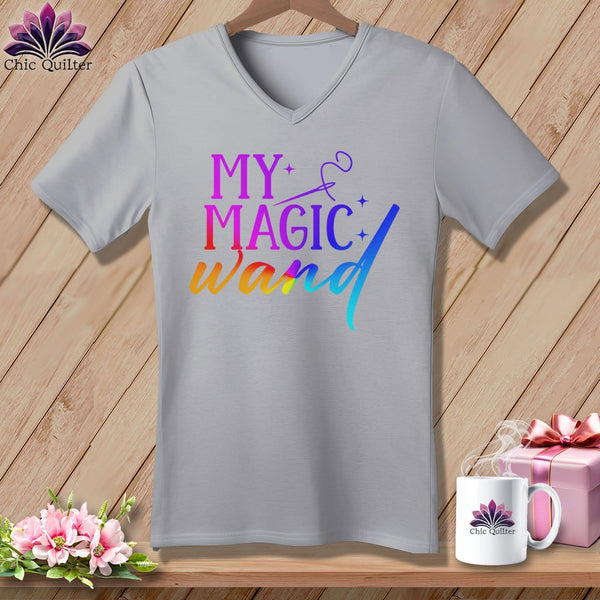 MyDesigns Physical Item Athletic Heather / S My Magic Wand ~SuperSoft V-Neck Tee